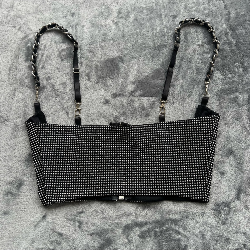 POSTER GRL DOLLS KILL UNDERBUST CORSET- RHINESTONE [DAMAGED] SIZE: SMALL - Picture 2 of 7